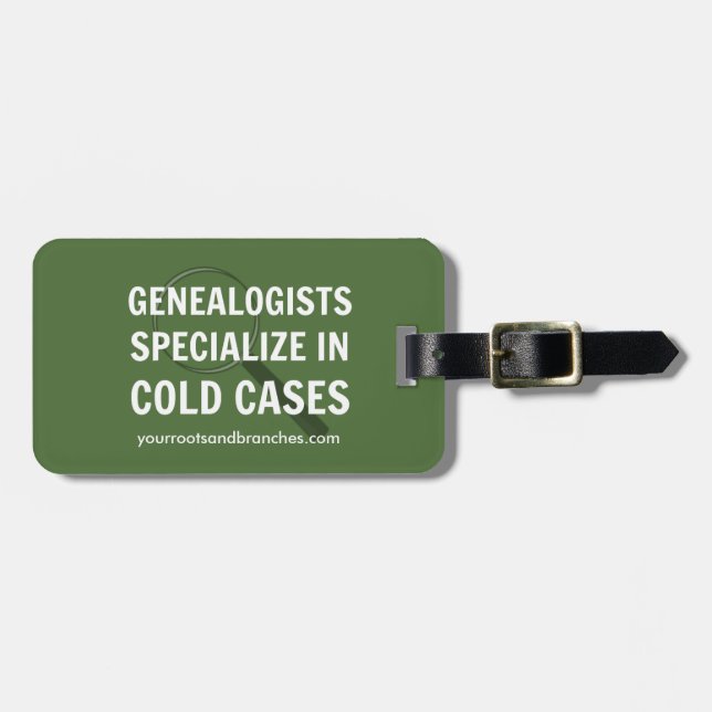 Genealogy Luggage Tags (Green) (Front Horizontal)