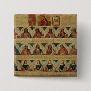 Genealogy of the Inca rulers and their Spanish 15 Cm Square Badge