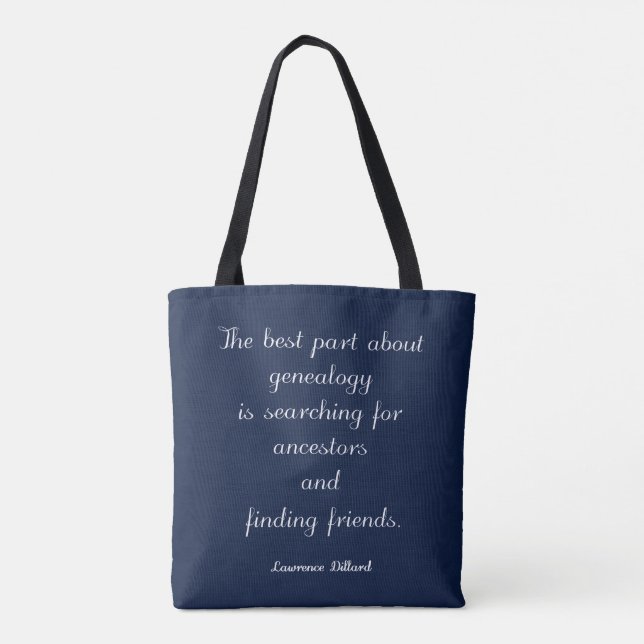 Genealogy Quote Tote Bag (Back)