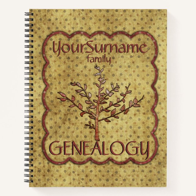 Genealogy Red and Yellow Notebook (Front)