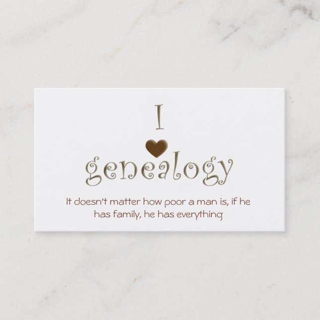 Genealogy Researcher, Customisable Business Card (Front)