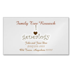 Genealogy Researcher Template Magnetic Business Card