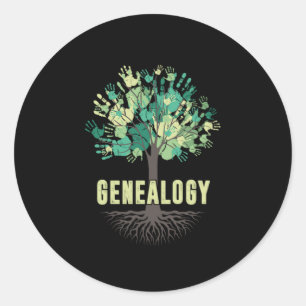 Genealogy Tree Hand Family Tree Historian Gift Classic Round Sticker