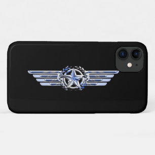 General Air Pilot Chrome Like Star Wings Black Case-Mate iPhone Case