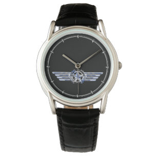 General Air Pilot Chrome Like Star Wings Black Watch