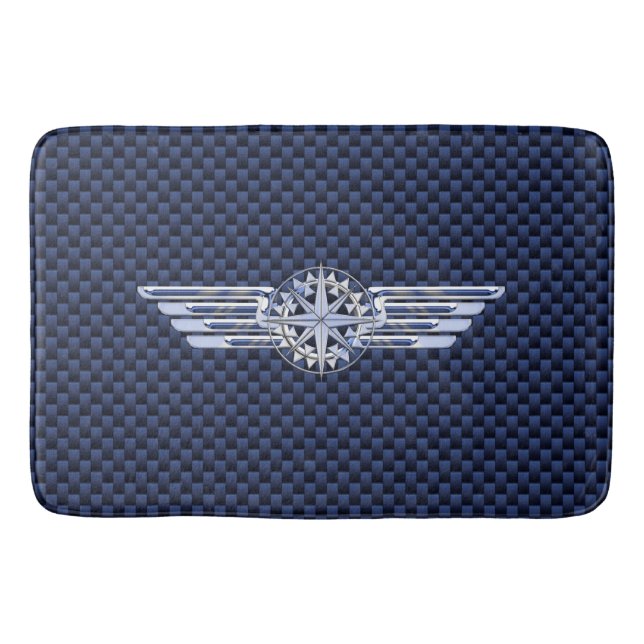 General Air Pilot Chrome Like Wings Compass Bath Mat (Front)