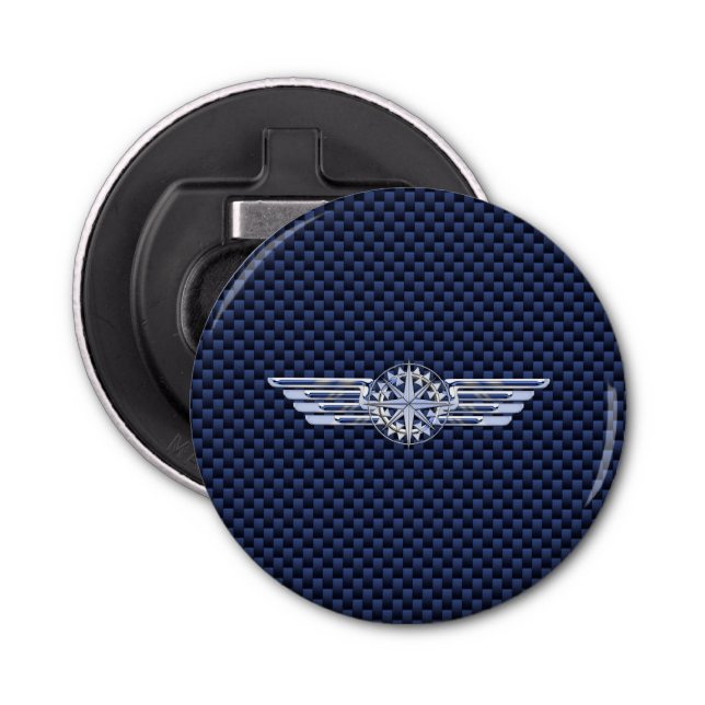 General Air Pilot Chrome Like Wings Compass Bottle Opener (Front)