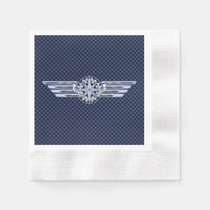General Air Pilot Chrome Like Wings Compass Napkin