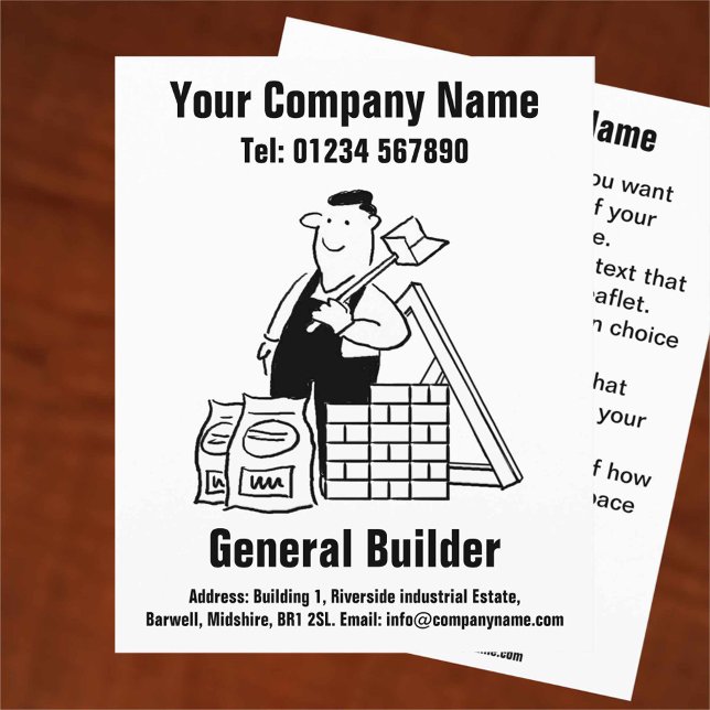 General Builder Cartoon Design Flyer (Creator Uploaded)
