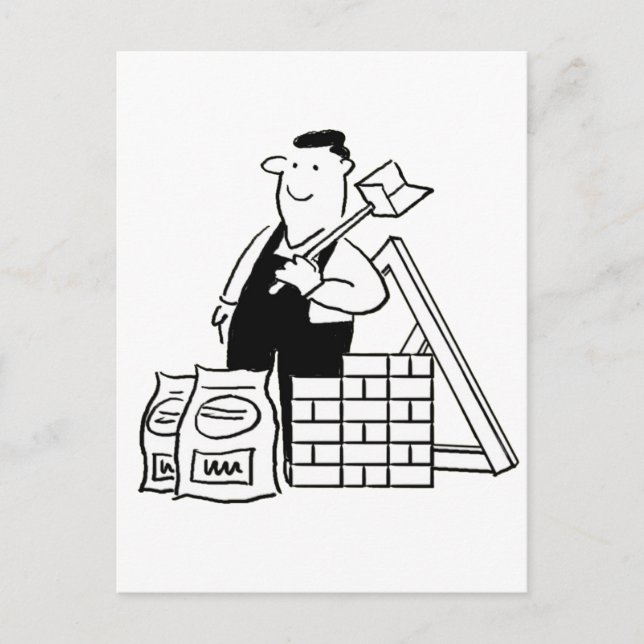 General Builder Cartoon Postcard (Front)