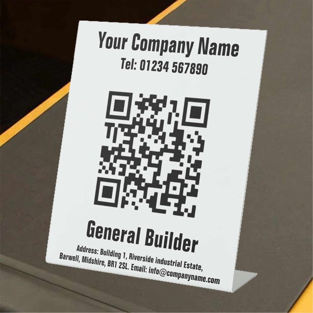 General Builder QR Code Design Pedestal Sign (Creator Uploaded)