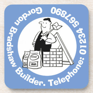 General Builder with Building Materials. Coaster