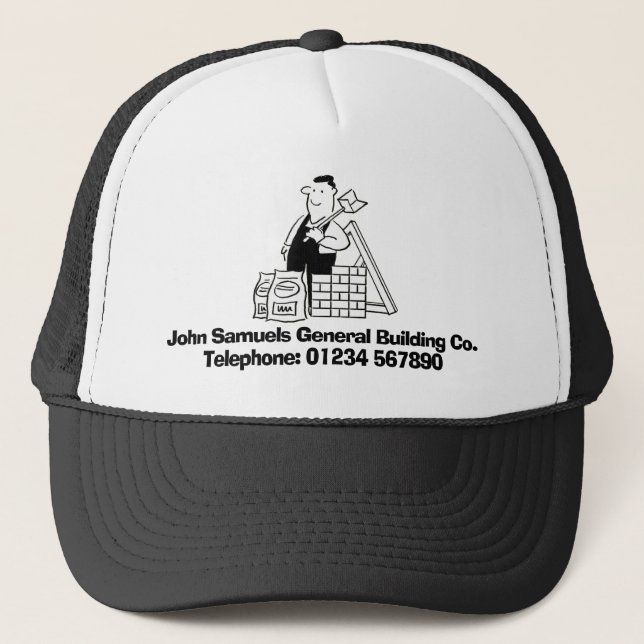 General Builder with Building Materials. Trucker Hat (Front)
