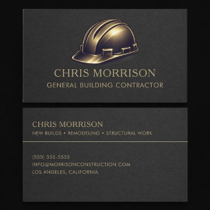 General Building Contractor Hard Hat Professional Business Card