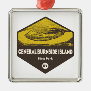 General Burnside Island State Park Kentucky Metal Tree Decoration