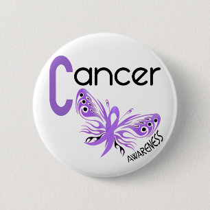 General Cancer BUTTERFLY 3.1 6 Cm Round Badge