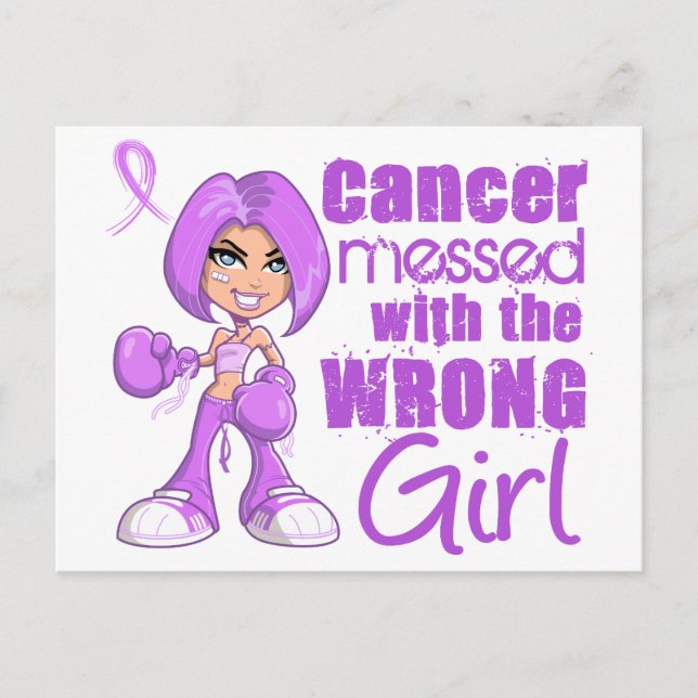 General Cancer Messed With Wrong Girl Postcard (Front)