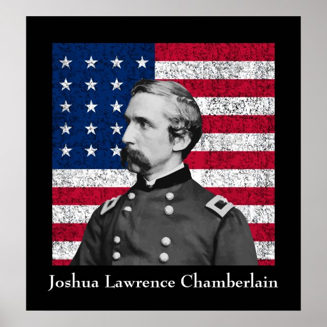 General Chamberlain and The American Flag Poster (Front)