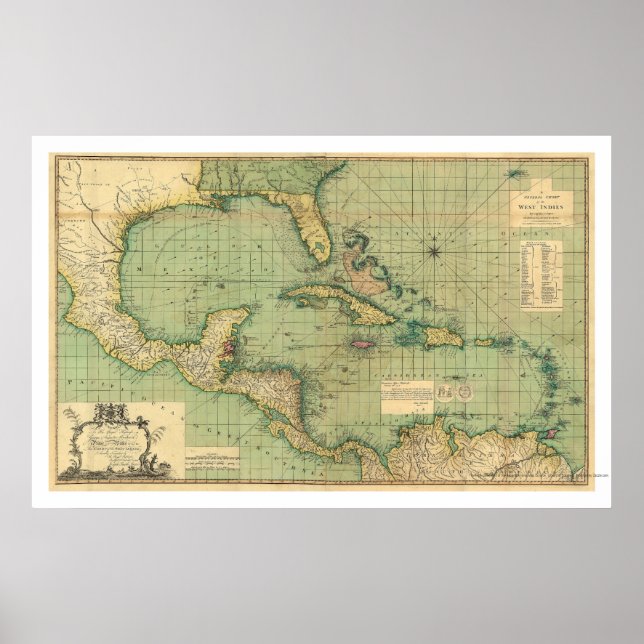 General Chart of the West Indies by Speer 1796 (Front)