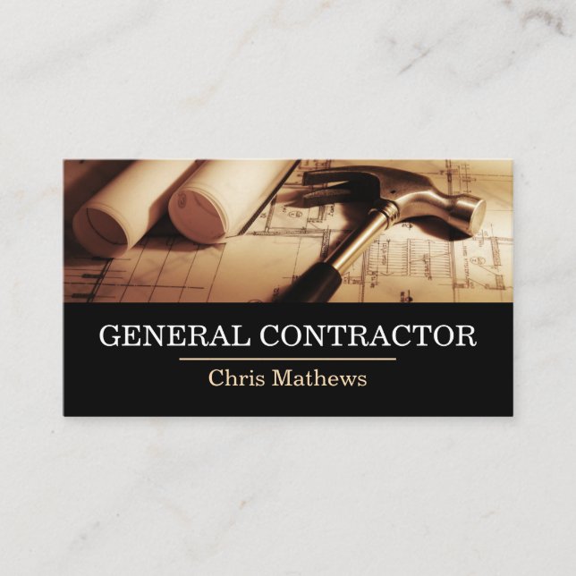 General Contractor Builder Construction Business C Card (Front)