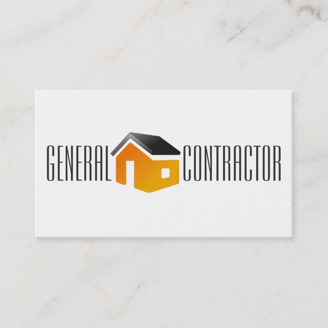 General Contractor Builder Manager Construction Business Card (Front)
