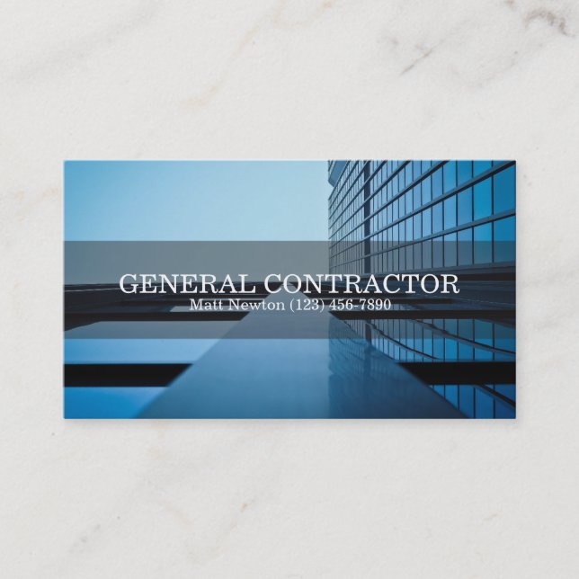 General Contractor Builder Manager Construction Business Card (Front)