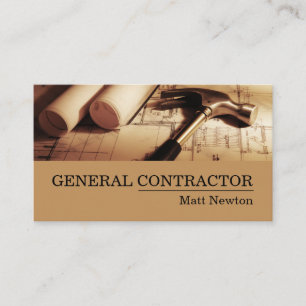 General Contractor Builder Manager Construction Business Card