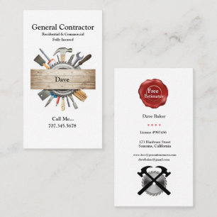 General Contractor Business Cards