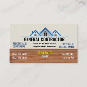 General Contractor Business Cards