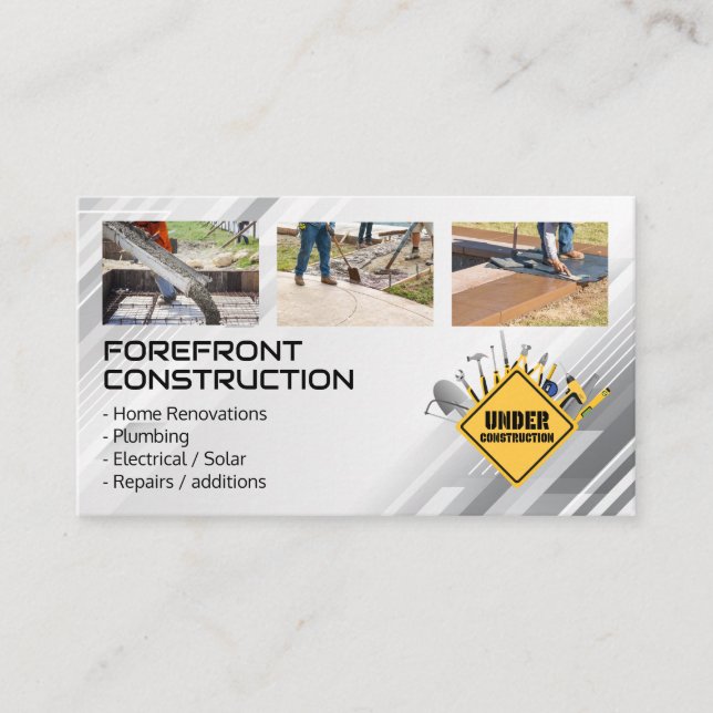 General Contractor | Construction | Blue Collar Business Card (Front)