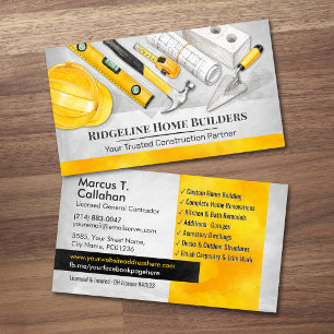 General Contractor Construction services Business Card
