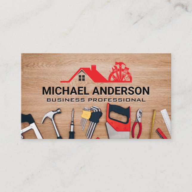 General Contractor | Hardware Tools Business Card (Front)