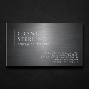General Contractor Metallic Professional Business Card