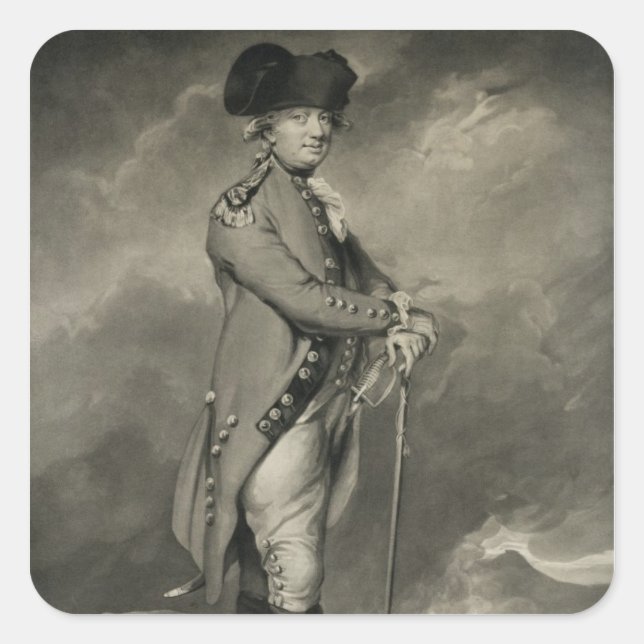 General Cornwallis (1738-1805) engraved by John Jo Square Sticker (Front)