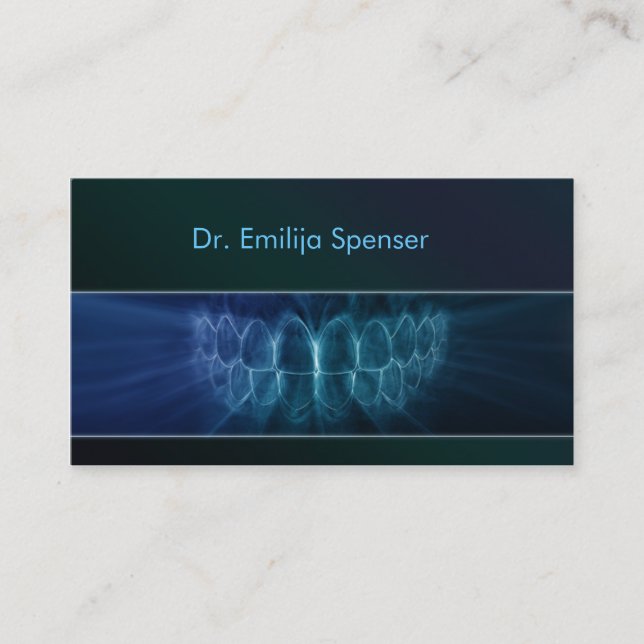 General Dentist Blue Gradient Business Card (Front)