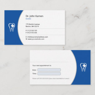 General Dentist   Blue Lucky Teeth Appointment Card