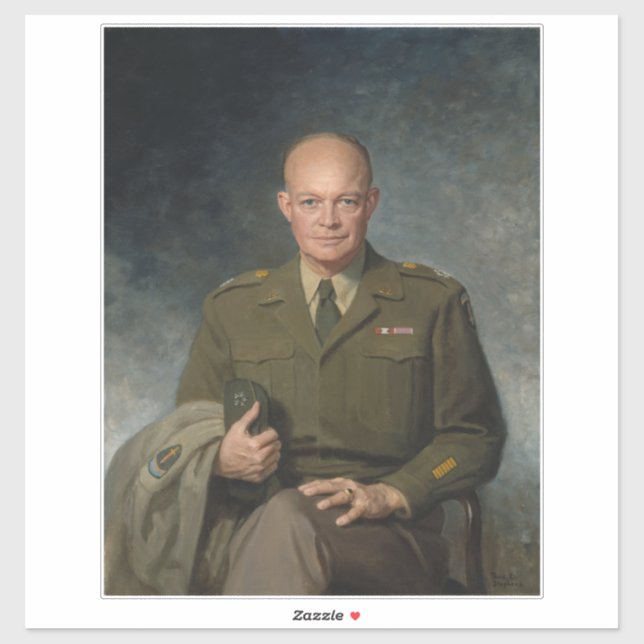 General Dwight Eisenhower 5 Star Painted Portrait (Sheet)