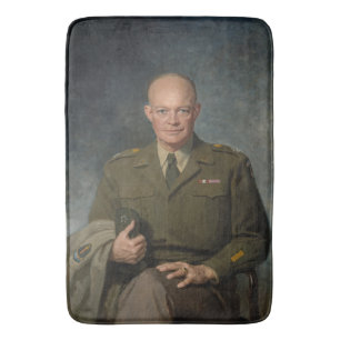 General Dwight Eisenhower 5 Star Painted Portrait Bath Mat