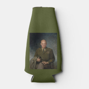 General Dwight Eisenhower 5 Star Painted Portrait Bottle Cooler