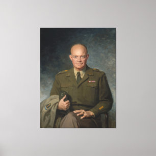 General Dwight Eisenhower 5 Star Painted Portrait Canvas Print