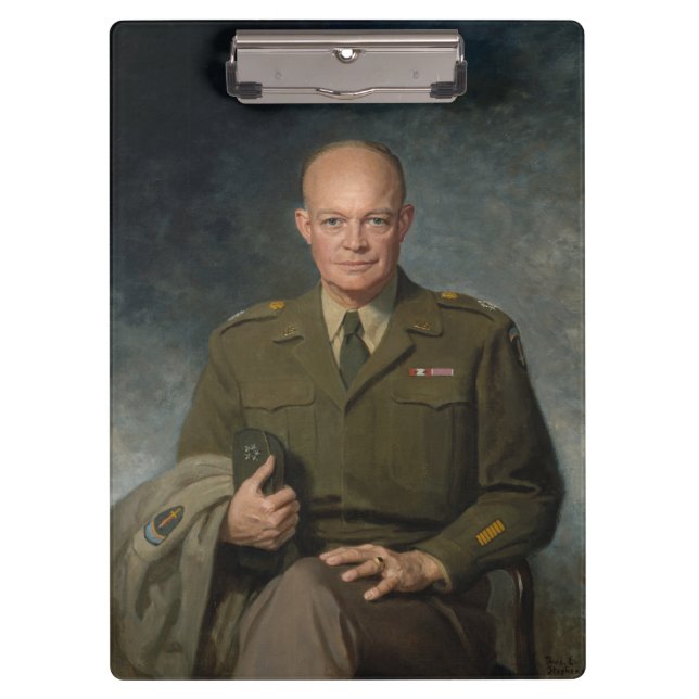General Dwight Eisenhower 5 Star Painted Portrait Clipboard (Front)