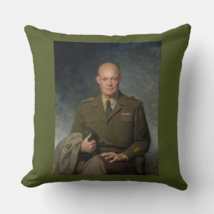 General Dwight Eisenhower 5 Star Painted Portrait Cushion