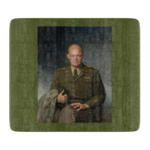 General Dwight Eisenhower 5 Star Painted Portrait Cutting Board