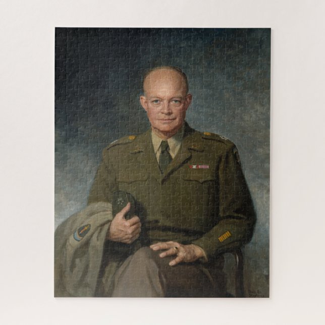 General Dwight Eisenhower 5 Star Painted Portrait Jigsaw Puzzle (Vertical)