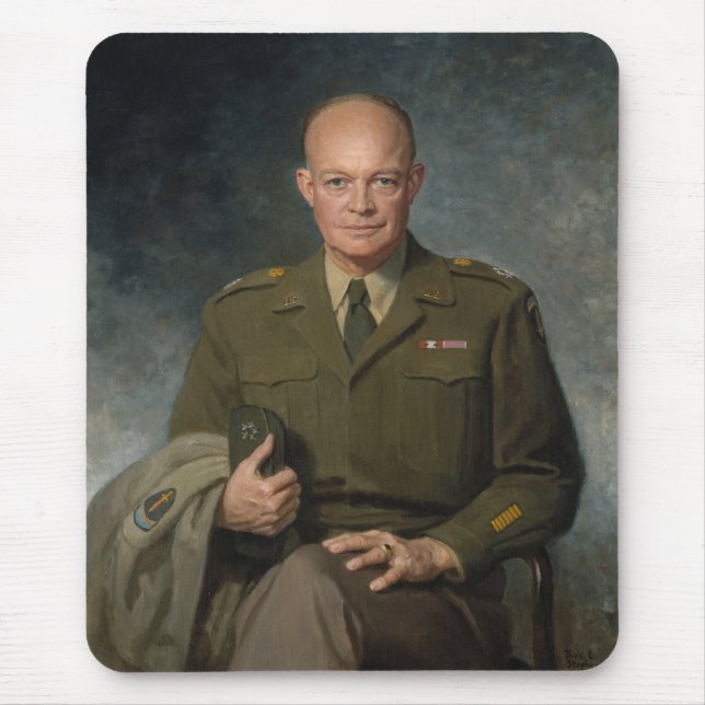 General Dwight Eisenhower 5 Star Painted Portrait Mouse Pad (Front)