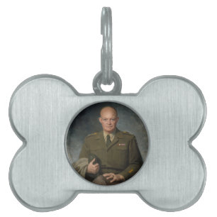 General Dwight Eisenhower 5 Star Painted Portrait Pet ID Tag