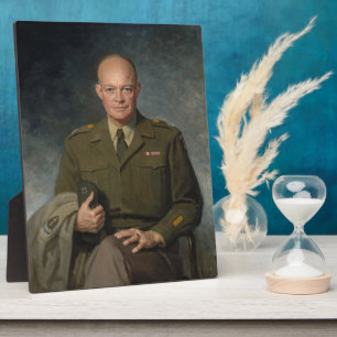 General Dwight Eisenhower 5 Star Painted Portrait Plaque