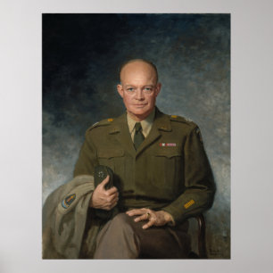 General Dwight Eisenhower 5 Star Painted Portrait Poster