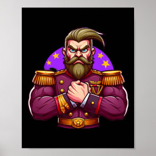 General Flexing Muscles Fan Lover Bodybuilding Gym Poster