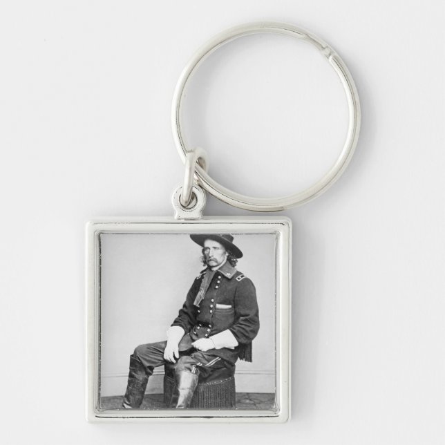 General George A. Custer (b/w photo) Key Ring (Front)